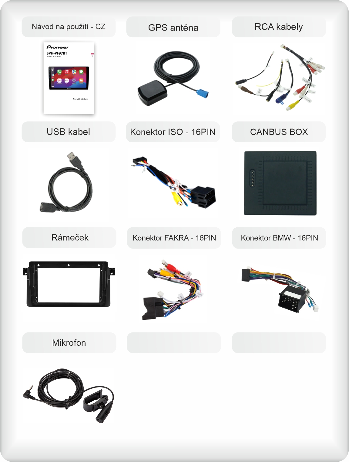 CZ PŘÍSLUŠENSTVÍ pro autorádio Pioneer SPH-PF97BT pro BMW 46 manual s carplay a androidauto - evtech.cz